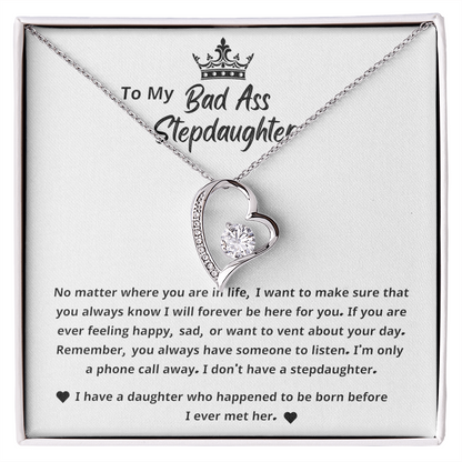 Unbiological Daughter Necklace, When She wears It, Her Smile Glows Even More