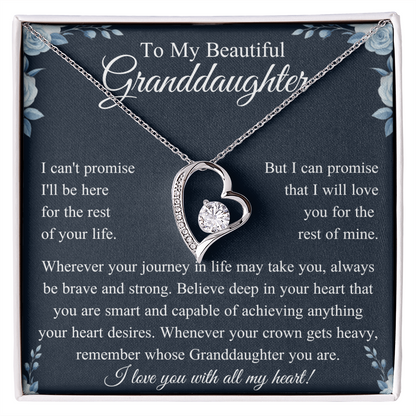 To My Granddaughter Necklace, Valentines Day Gifts for Her