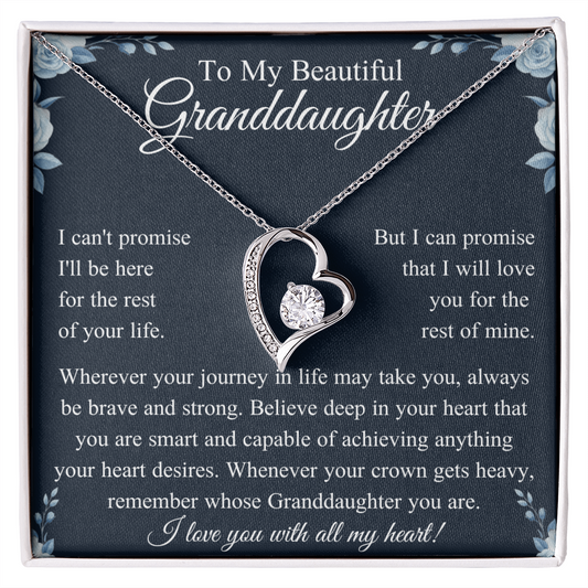 To My Granddaughter Necklace, Valentines Day Gifts for Her
