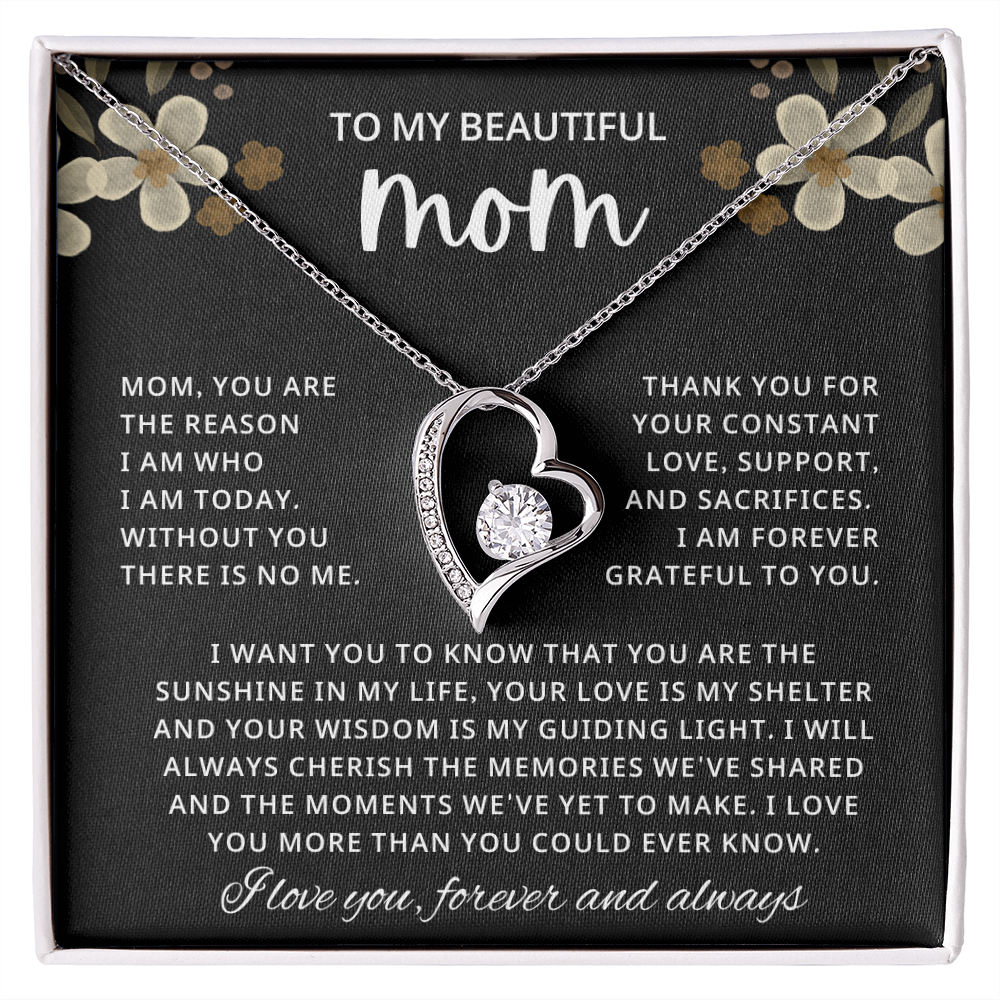 Mom Necklace gift box with a heartfelt message
