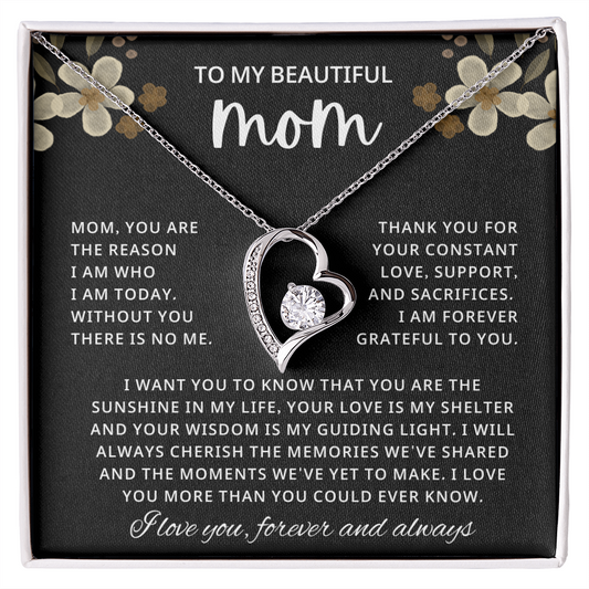 Mom Necklace gift box with a heartfelt message