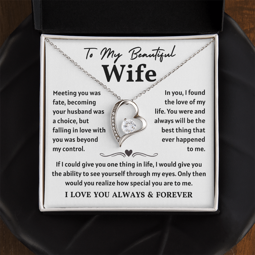 To My Wife Necklace , When She wears It, Her Smile Glows Even More