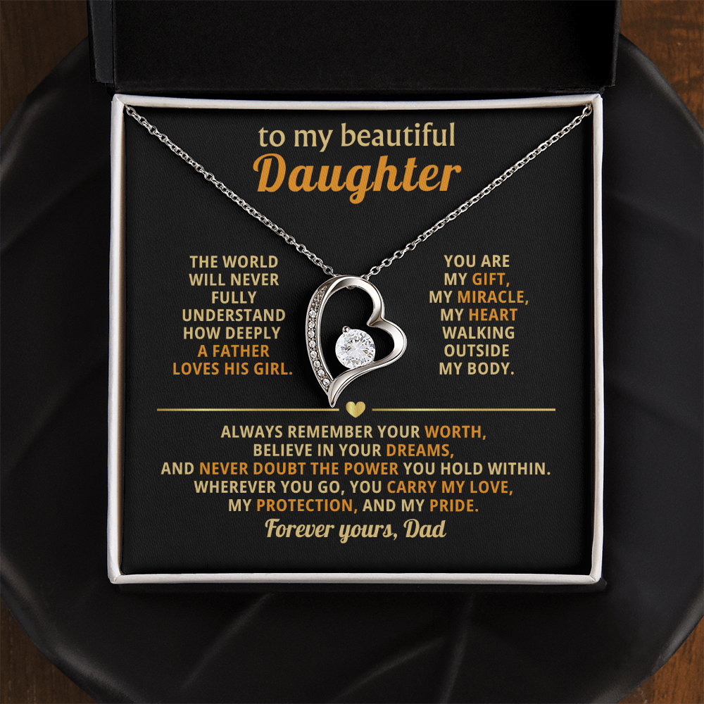 Gifts for Daughter from Mum & Dad Forever Love Necklace Daughter Birthday & Graduation Gifts