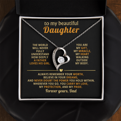 Gifts for Daughter from Mum & Dad Forever Love Necklace Daughter Birthday & Graduation Gifts