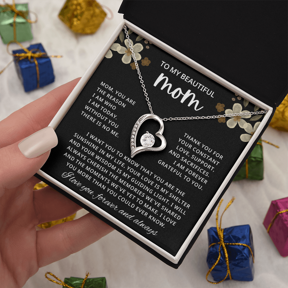 Mom Necklace gift box with a heartfelt message