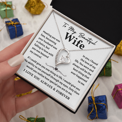 To My Wife Necklace , When She wears It, Her Smile Glows Even More