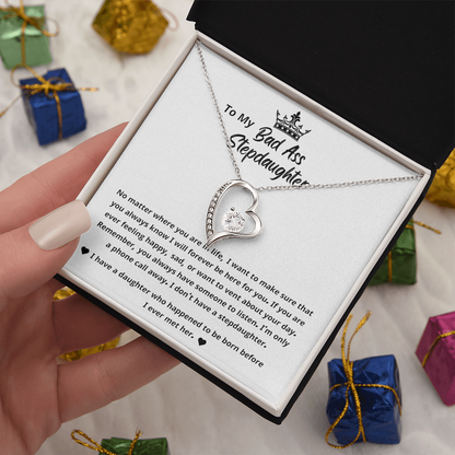Unbiological Daughter Necklace, When She wears It, Her Smile Glows Even More