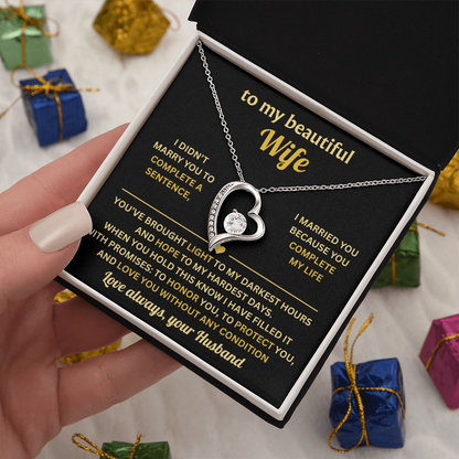 To My Wife Necklace from Husband, Wife Birthday Gifts