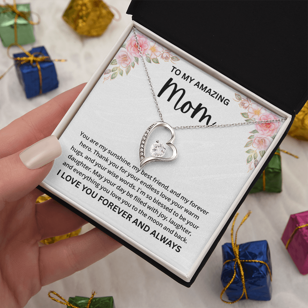 Mom Necklace gift box with a heartfelt message