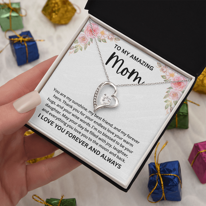 Mom Necklace gift box with a heartfelt message