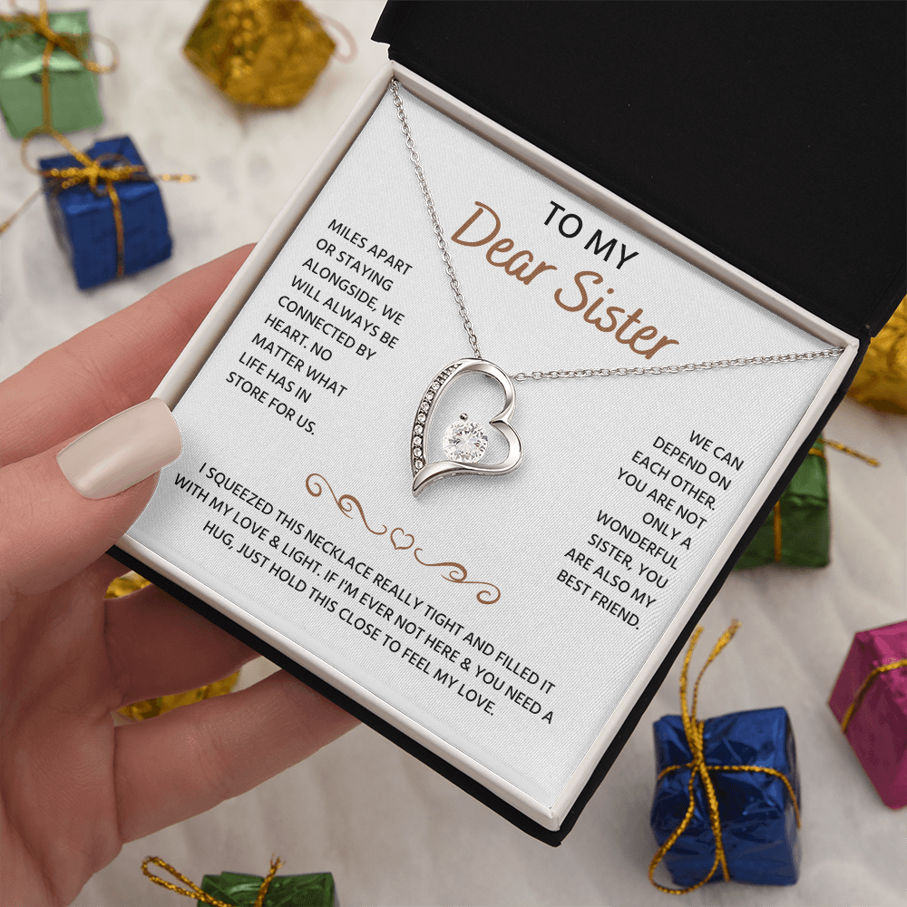 To My Sister Neckalce, Forever Love Necklace For Sister
