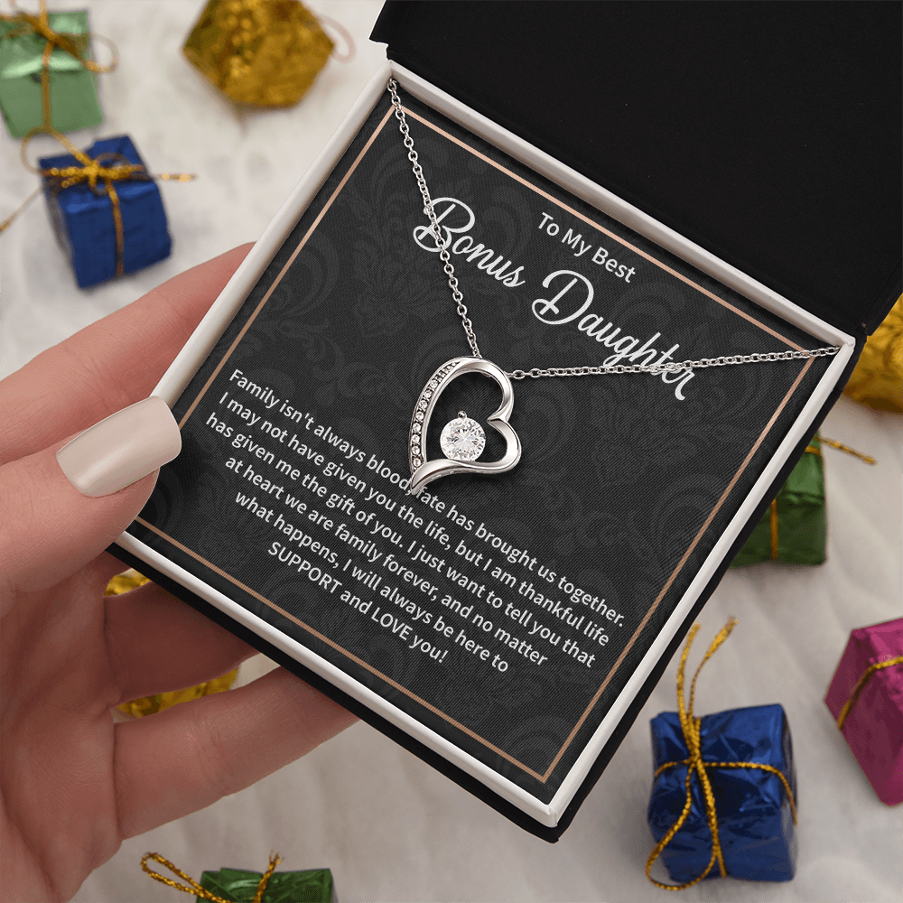Bonus Daughter Necklace, Christmas Gift for Step Daughter