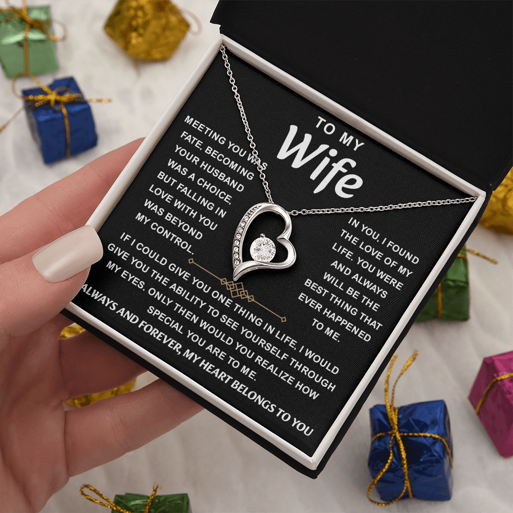 To My Wife Necklace from Husband, Her beauty shines with this piece