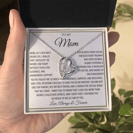 Mom Necklace for Women With Heartfelt Message & Gift Box