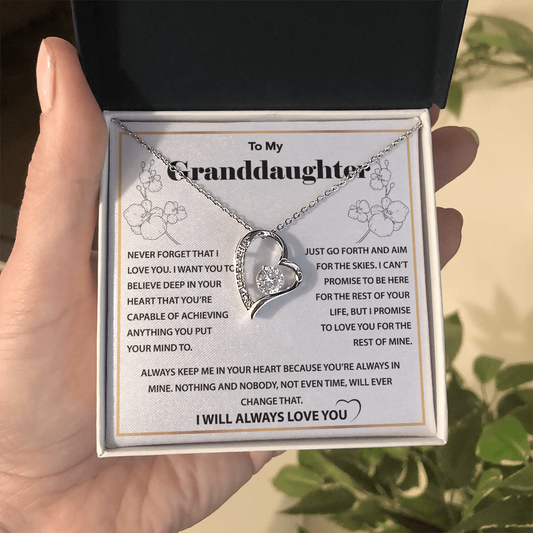 To My Granddaughter Gifts, Forever Love Necklace Gifts