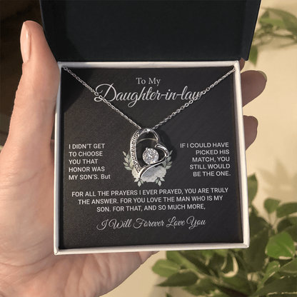 Gifts for Daughter-in-Law – Forever Love Necklace with Sentimental Message