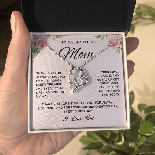 To My Mom Forever Love Necklace Gifts – Jewelry Gifts for Mom, Best Gifts for My Mom, Necklace for Mom
