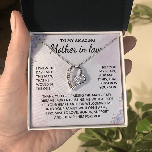 Jewelry Gifts for Mother-in-Law, Forever Love Necklace