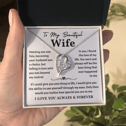 To My Wife Necklace , When She wears It, Her Smile Glows Even More