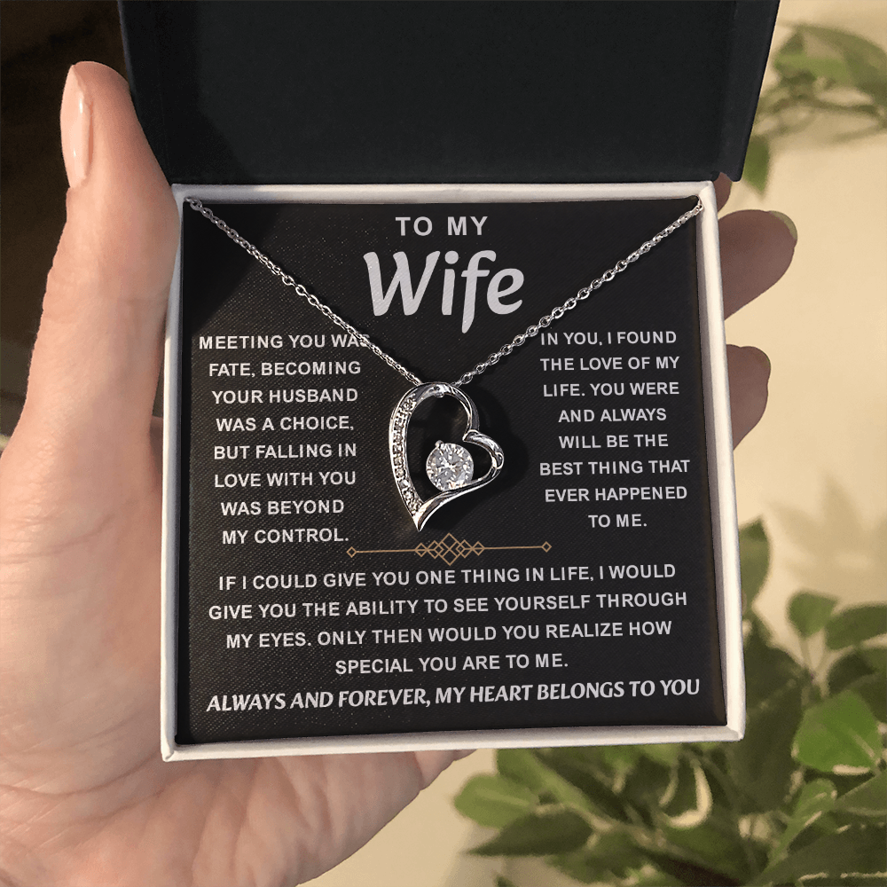 To My Wife Necklace from Husband, Her beauty shines with this piece