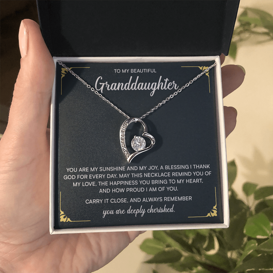 To My Granddaughter Necklace, Christmas Birthday Gifts