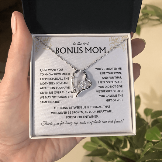 Necklace Gift for Bonus Mom From Stepson or Stepdaughter, Mother's Day Jewelry