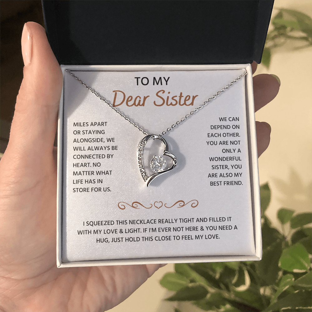 To My Sister Neckalce, Forever Love Necklace For Sister