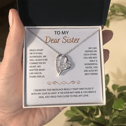 To My Sister Neckalce, Forever Love Necklace For Sister
