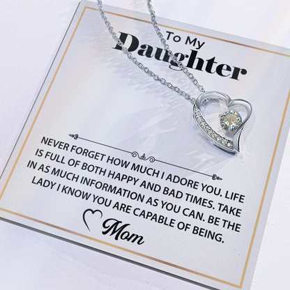To My Beautigull Daugter Necklae Gifts, Daughter from Mom, Daughter Jewelry Gifts, Best Gifts for Dauhgter