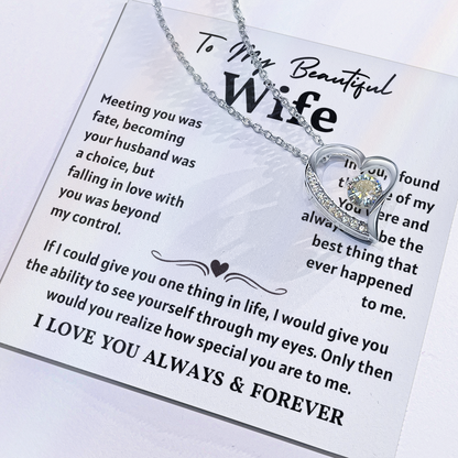 To My Wife Necklace , When She wears It, Her Smile Glows Even More