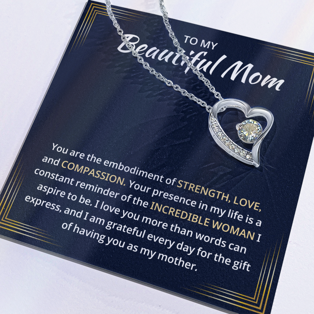 Mom Necklace gift box with a heartfelt message