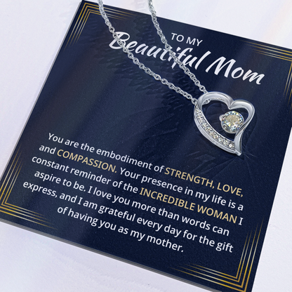 Mom Necklace gift box with a heartfelt message