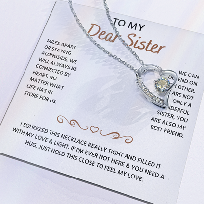 To My Sister Neckalce, Forever Love Necklace For Sister
