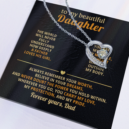 Gifts for Daughter from Mum & Dad Forever Love Necklace Daughter Birthday & Graduation Gifts