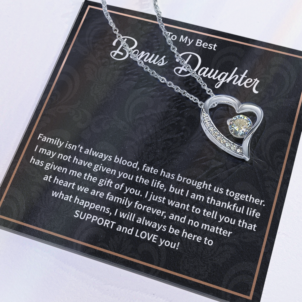Bonus Daughter Necklace, Christmas Gift for Step Daughter
