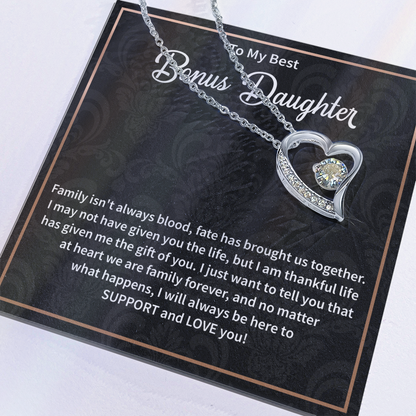Bonus Daughter Necklace, Christmas Gift for Step Daughter