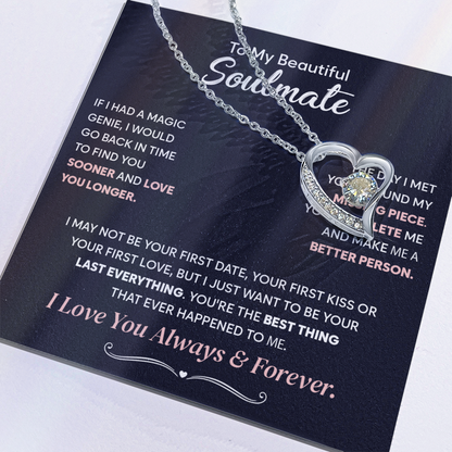 Soulmate Jewelry Gifts, Forever Love Necklace
