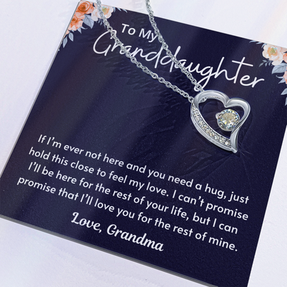 Granddaughter Necklace From Grandmom, Forever Love Necklace