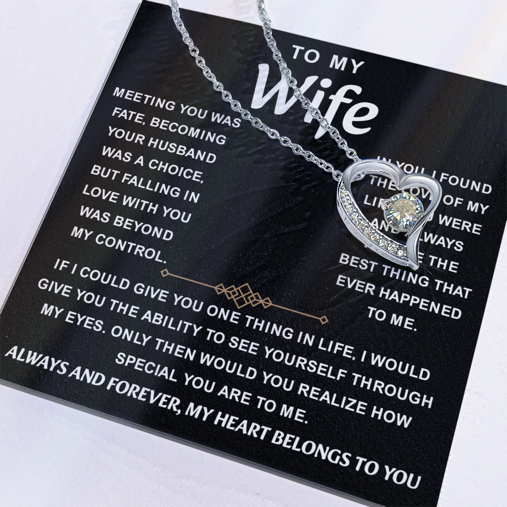 To My Wife Necklace from Husband, Her beauty shines with this piece
