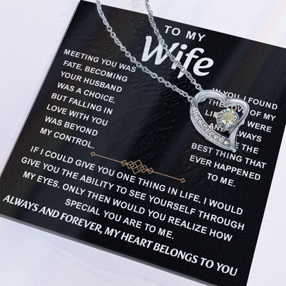 To My Wife Necklace from Husband, Her beauty shines with this piece