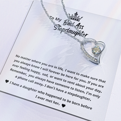 Unbiological Daughter Necklace, When She wears It, Her Smile Glows Even More