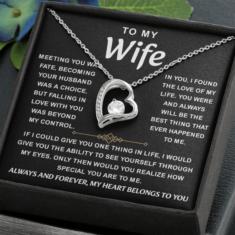 To My Wife Necklace from Husband, Her beauty shines with this piece