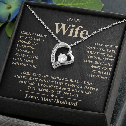 To My Wife Necklace, Jewelry that speaks the words your heart can't say