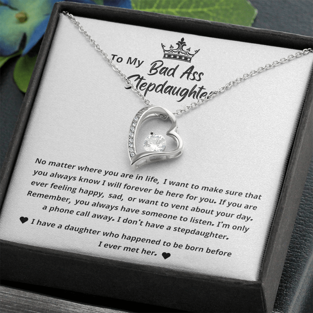 Unbiological Daughter Necklace, When She wears It, Her Smile Glows Even More