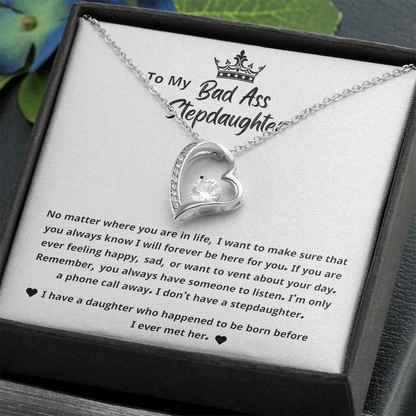 Unbiological Daughter Necklace, When She wears It, Her Smile Glows Even More