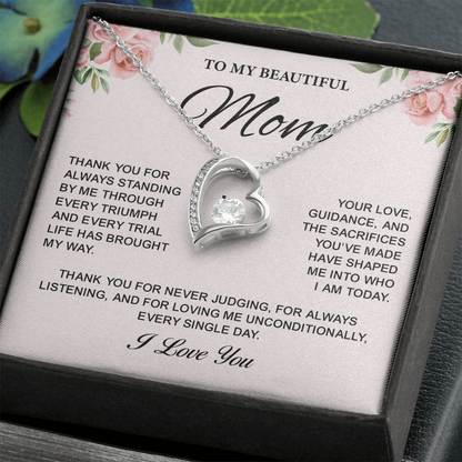 To My Mom Forever Love Necklace Gifts – Jewelry Gifts for Mom, Best Gifts for My Mom, Necklace for Mom