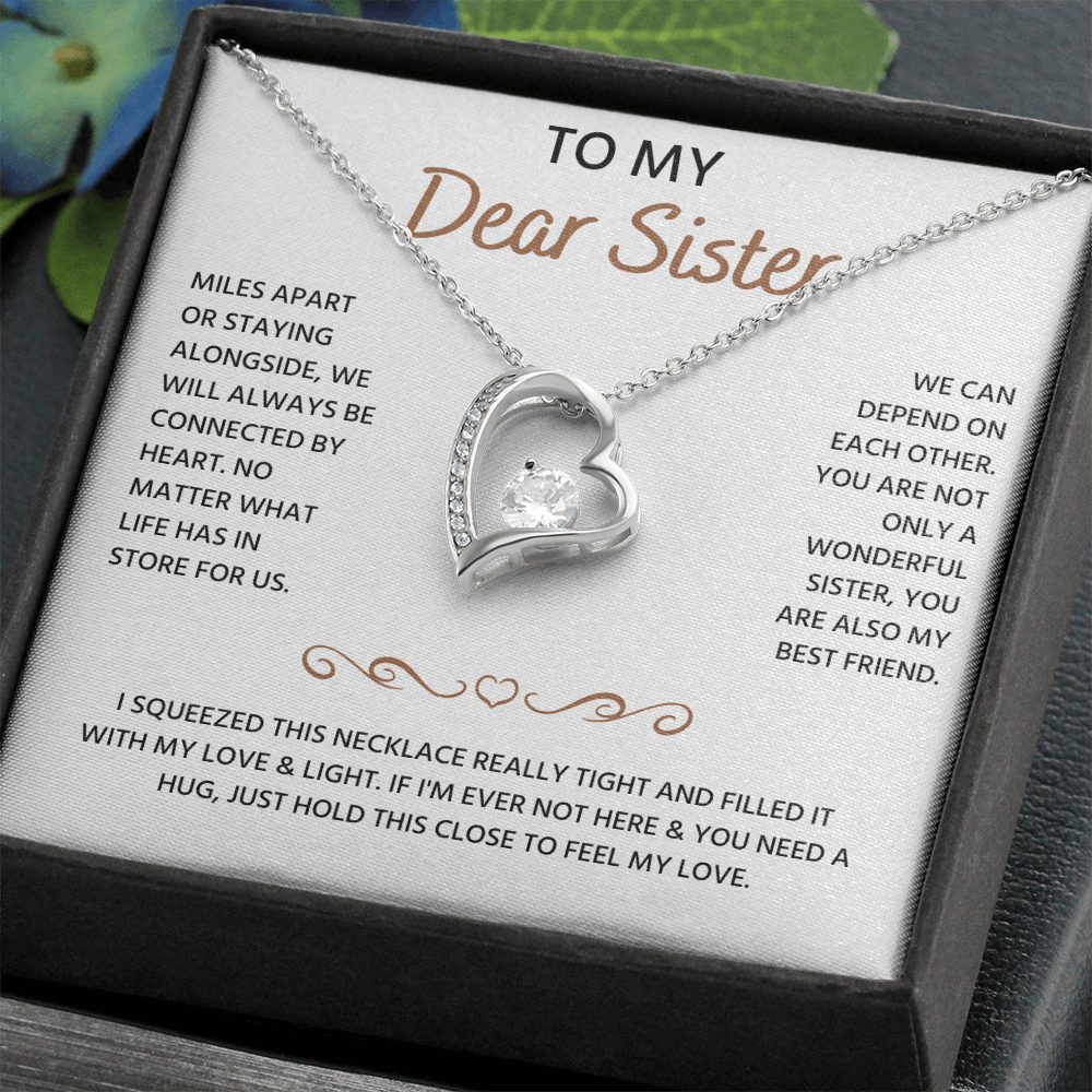 To My Sister Neckalce, Forever Love Necklace For Sister