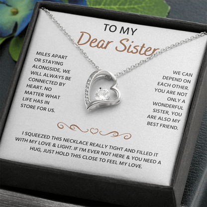 To My Sister Neckalce, Forever Love Necklace For Sister