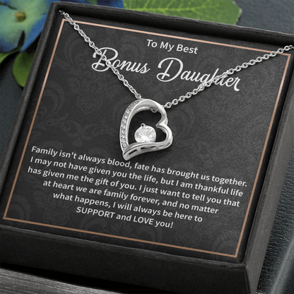 Bonus Daughter Necklace, Christmas Gift for Step Daughter