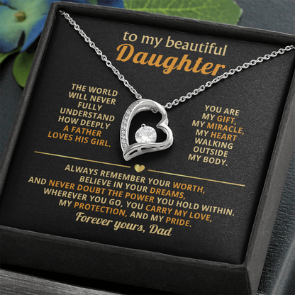 Gifts for Daughter from Mum & Dad Forever Love Necklace Daughter Birthday & Graduation Gifts